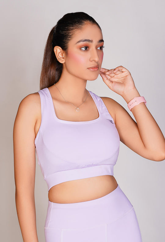 Flexi – Fit Mesh Sports Bra with Pocket - Voilet