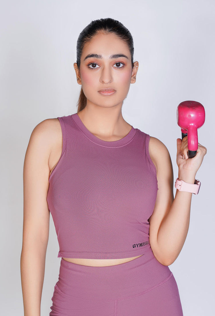 Supreme Padded Ribbed Crop Top - Pink