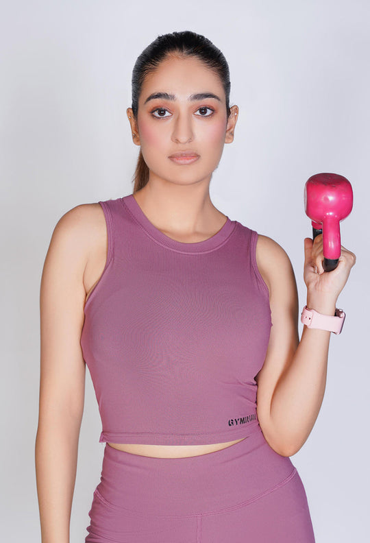 Supreme Padded Ribbed Crop Top - Pink