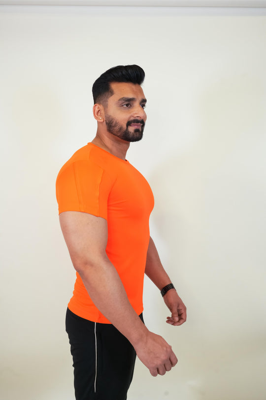 Cool Mesh Tee - Orange - GYMRUN Activewear