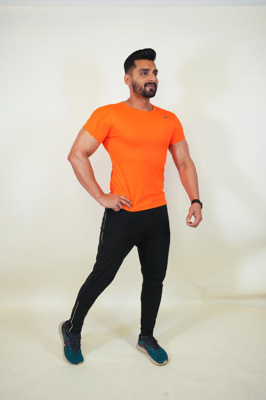 Cool Mesh Tee - Orange - GYMRUN Activewear