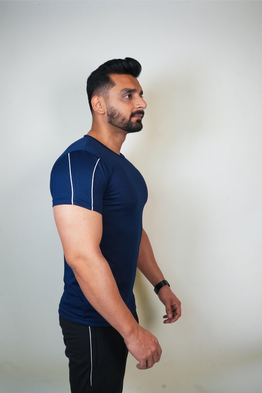 Cool Mesh Tee - Navy Blue - GYMRUN Activewear