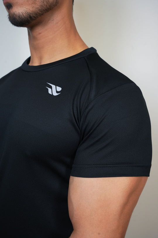 Cool Mesh Tee - Black - GYMRUN Activewear