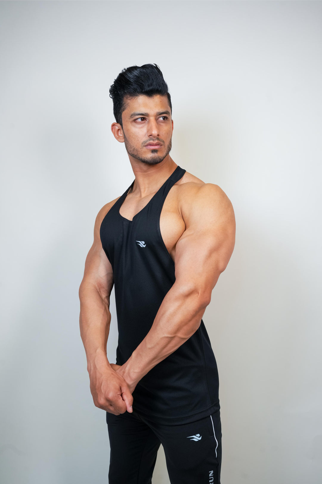 Iconic Training Stringer - Black - GYMRUN Activewear