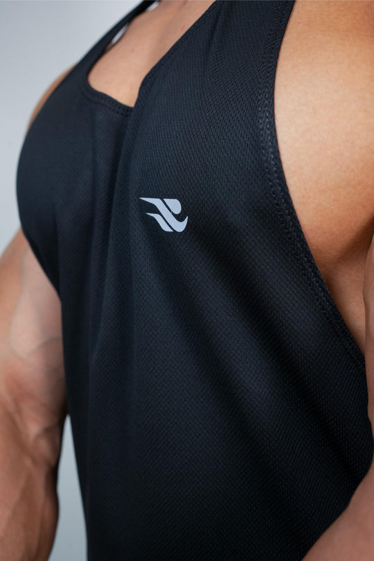 Iconic Training Stringer - Black - GYMRUN Activewear