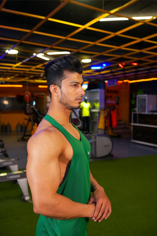 Iconic Training Stringer - Green - GYMRUN Activewear