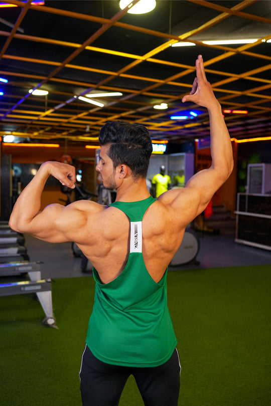 Iconic Training Stringer - Green - GYMRUN Activewear