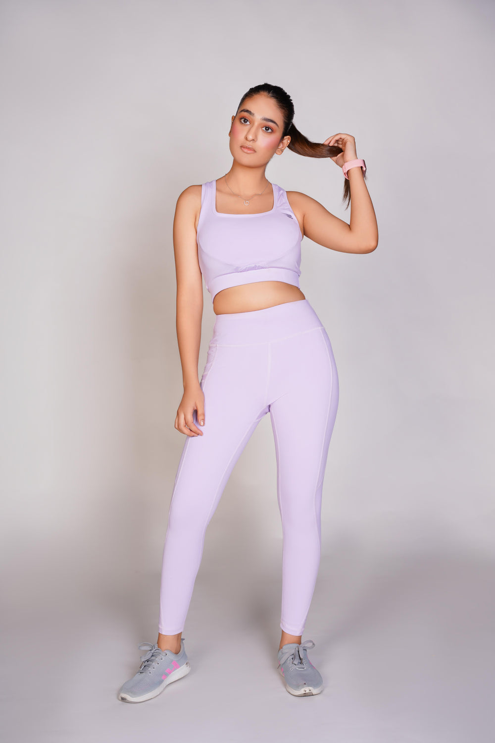 Flexi – Fit Mesh Sports Bra with Pocket - Voilet