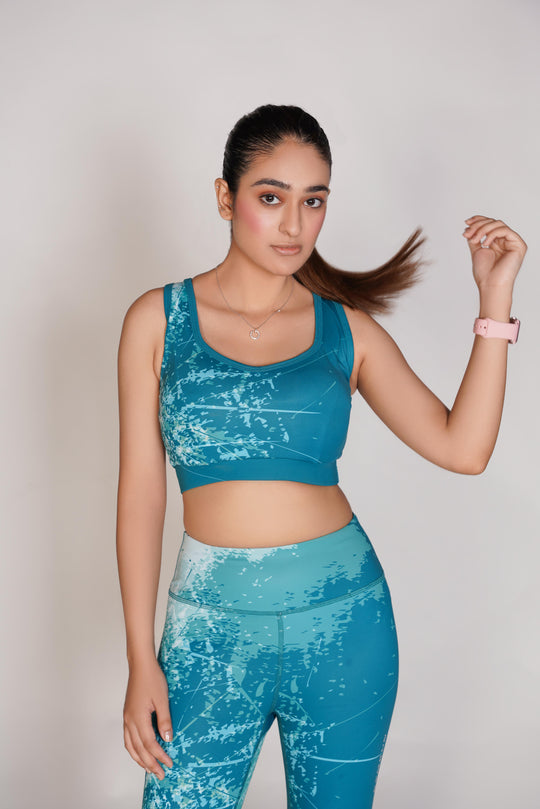 Pro-Fit Sublimated Sports (Sports Bra + Legging)- Blue