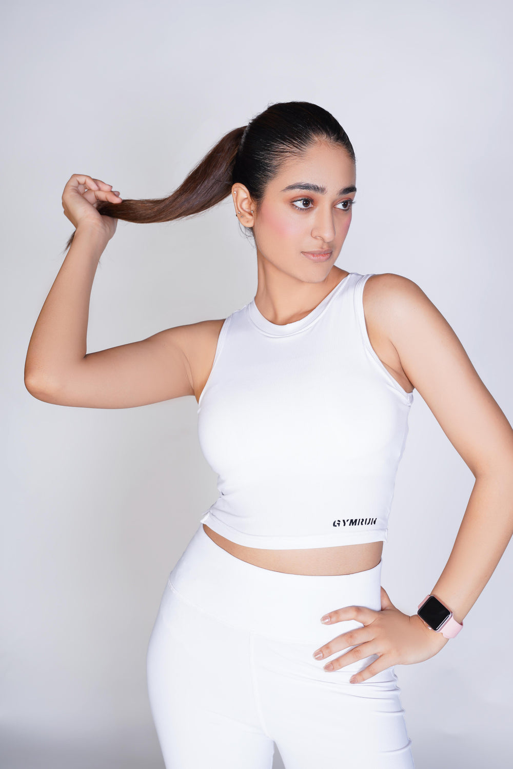 Supreme Padded Ribbed Crop Top - White