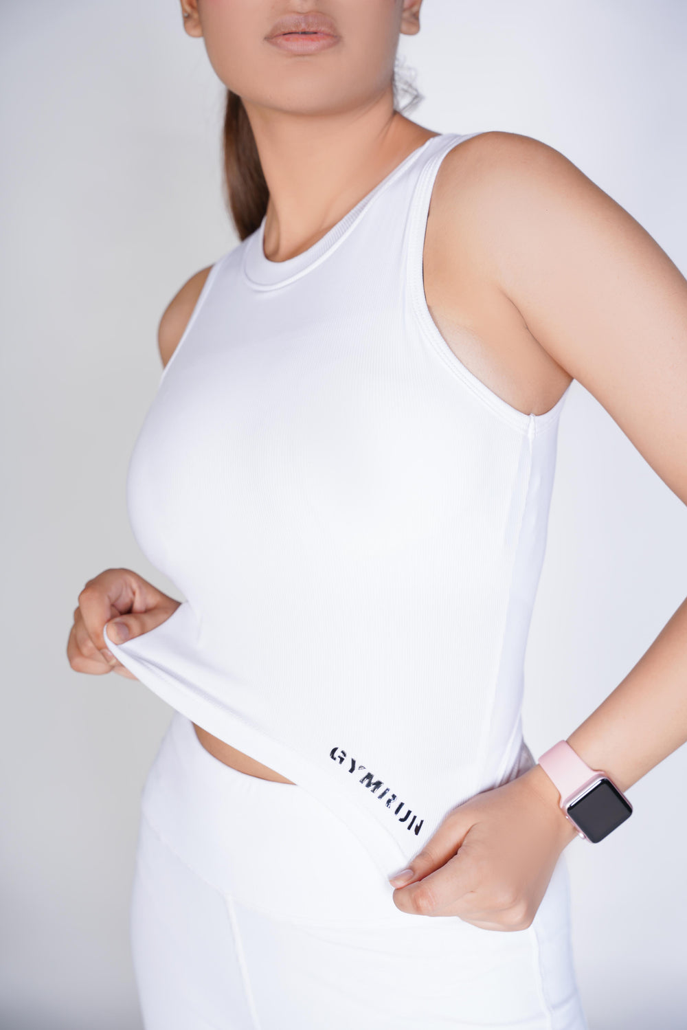 Supreme Padded Ribbed Crop Top - White