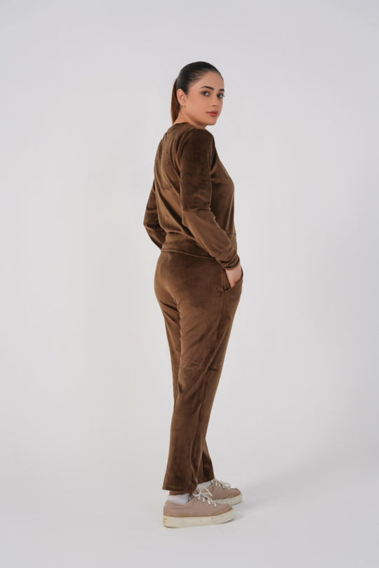 Ribbed velvet Trouser - Brown