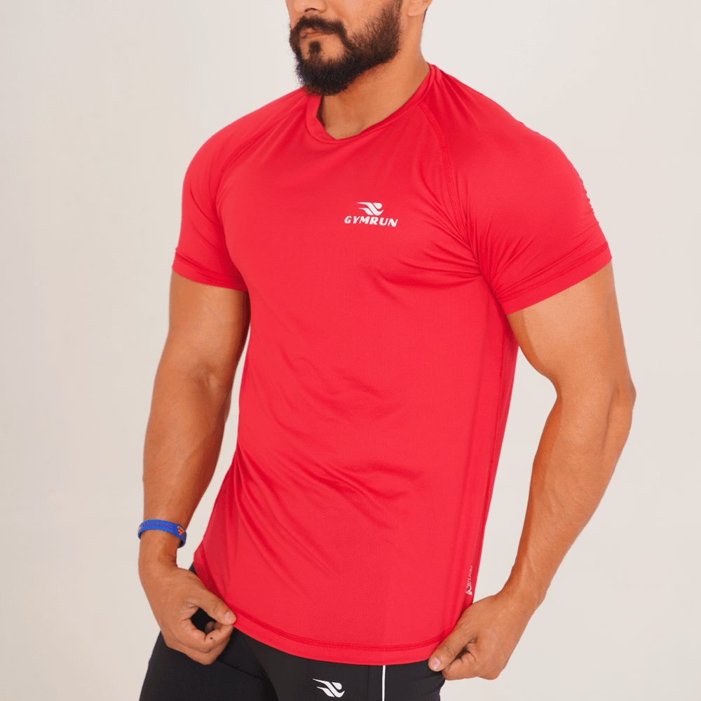 Hydro Mesh Tee - Maroon - GYMRUN Activewear